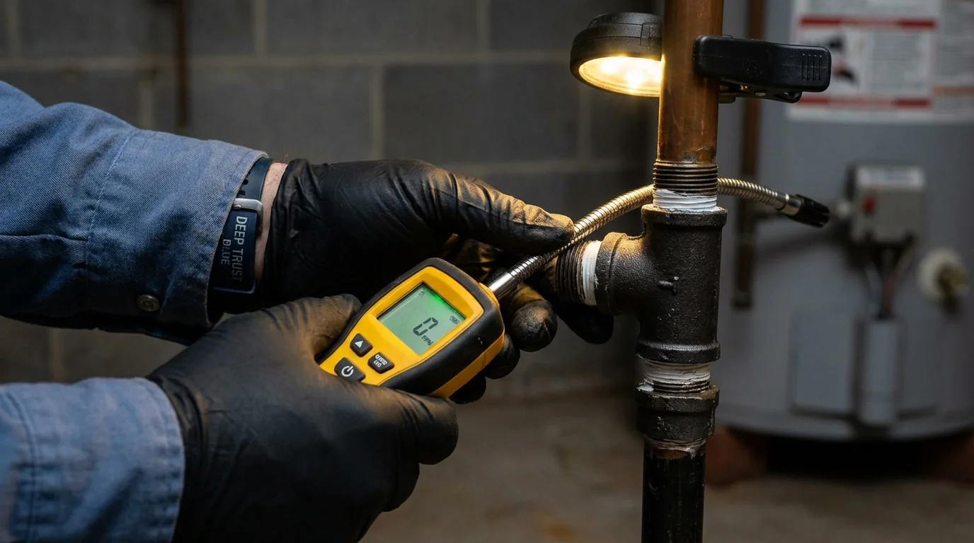 Gas leak detection with electronic sniffer by Johns Plumbing LLC in Toronto