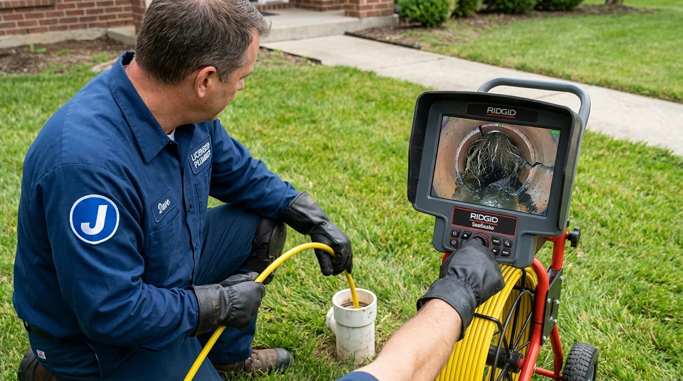 Sewer camera inspection being performed by Johns Plumbing LLC in Toronto