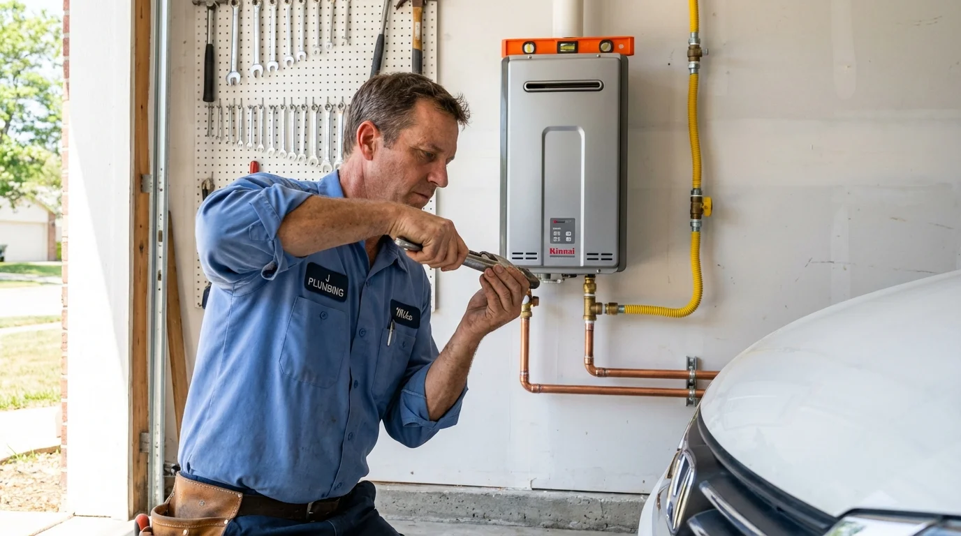 Tankless water heater installation by a Johns Plumbing LLC plumber in Toronto